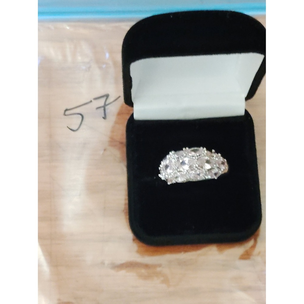 925 Sterling Silver Pink CZ Oval Cluster Dome Ring Size 13 Statement Cocktail